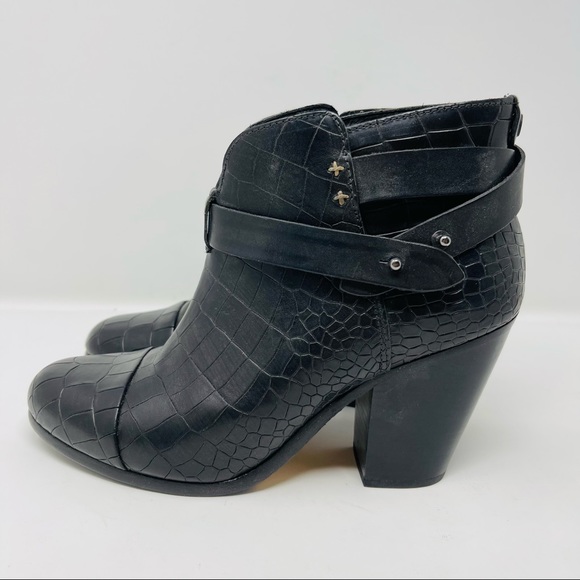 RAG AND BONE CROC EMBOSSED HARROW BOOTIES 39.5 - Picture 3 of 12